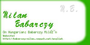 milan babarczy business card